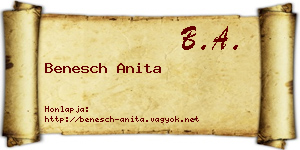 Benesch Anita névjegykártya